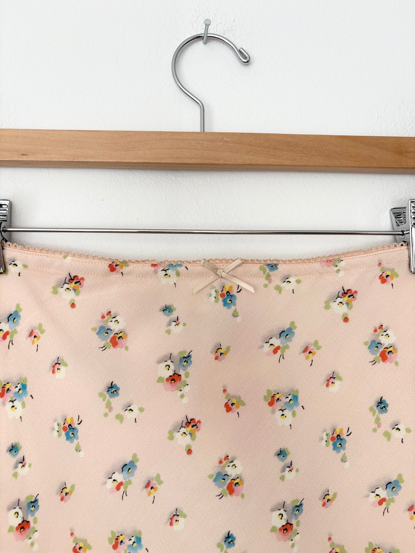 Jupe mi-longue nuisette Topshop satin floral M/L