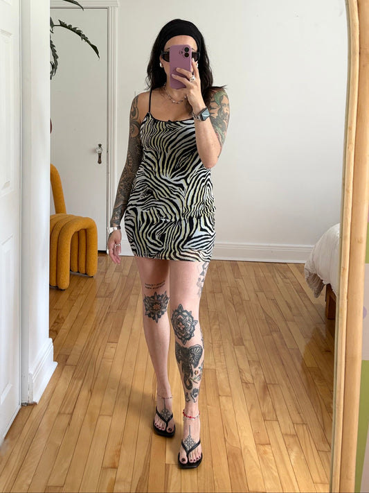 Urban Renewal zebra slip mini dress Medium