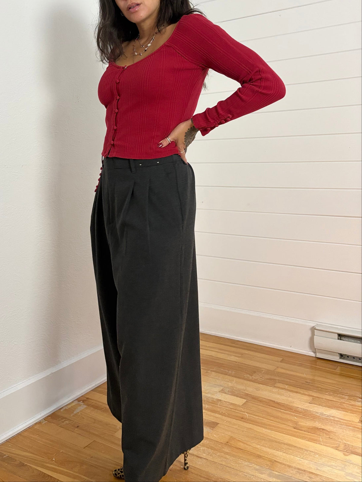 Cardigan court côtelé Anthropologie, taille S