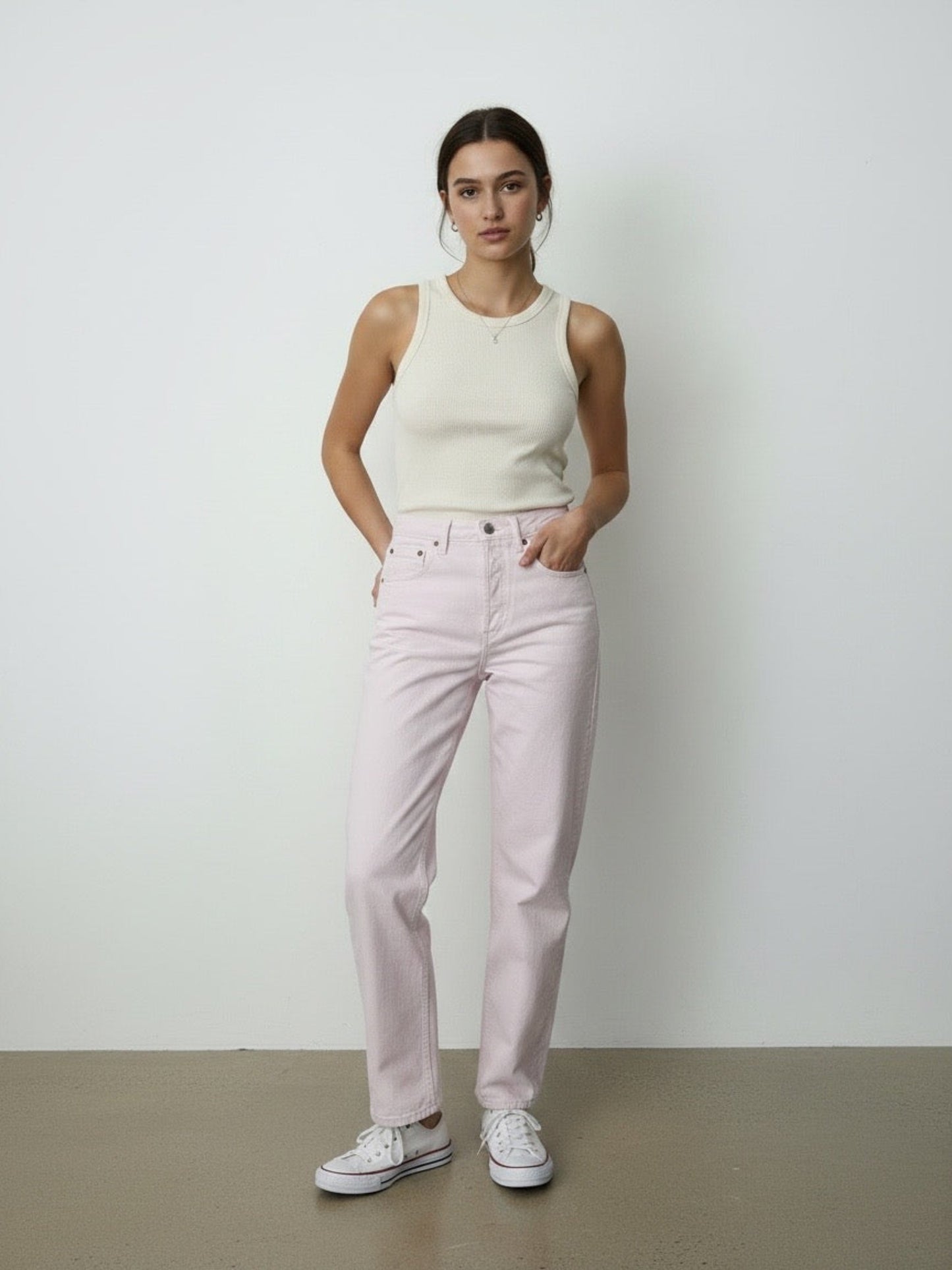 Jean ample taille haute Denim Forum Joni rose, taille 24
