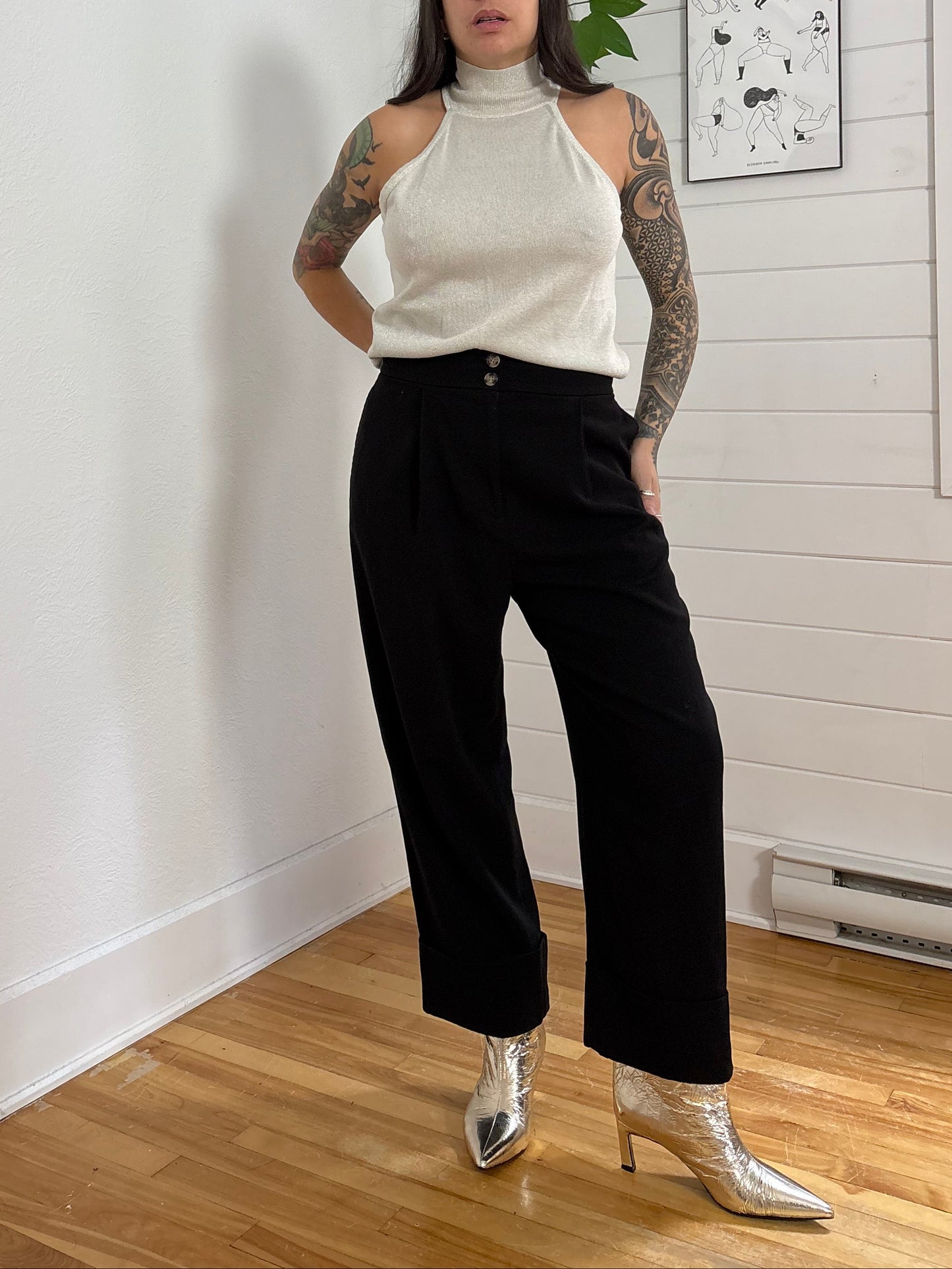 Worth silk blend high neck top Medium