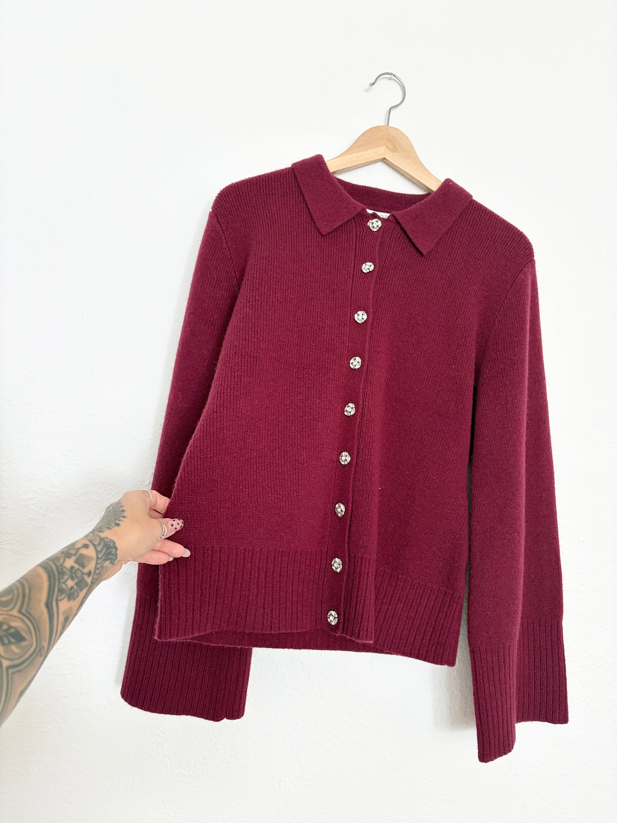 J.Crew Milano stitch wool cardigan Medium