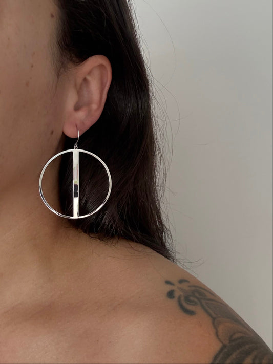 Noir NYC silver hoop earrings