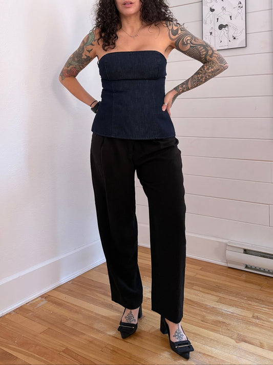 Pantalon Zara à taille portefeuille fuselée, taille M