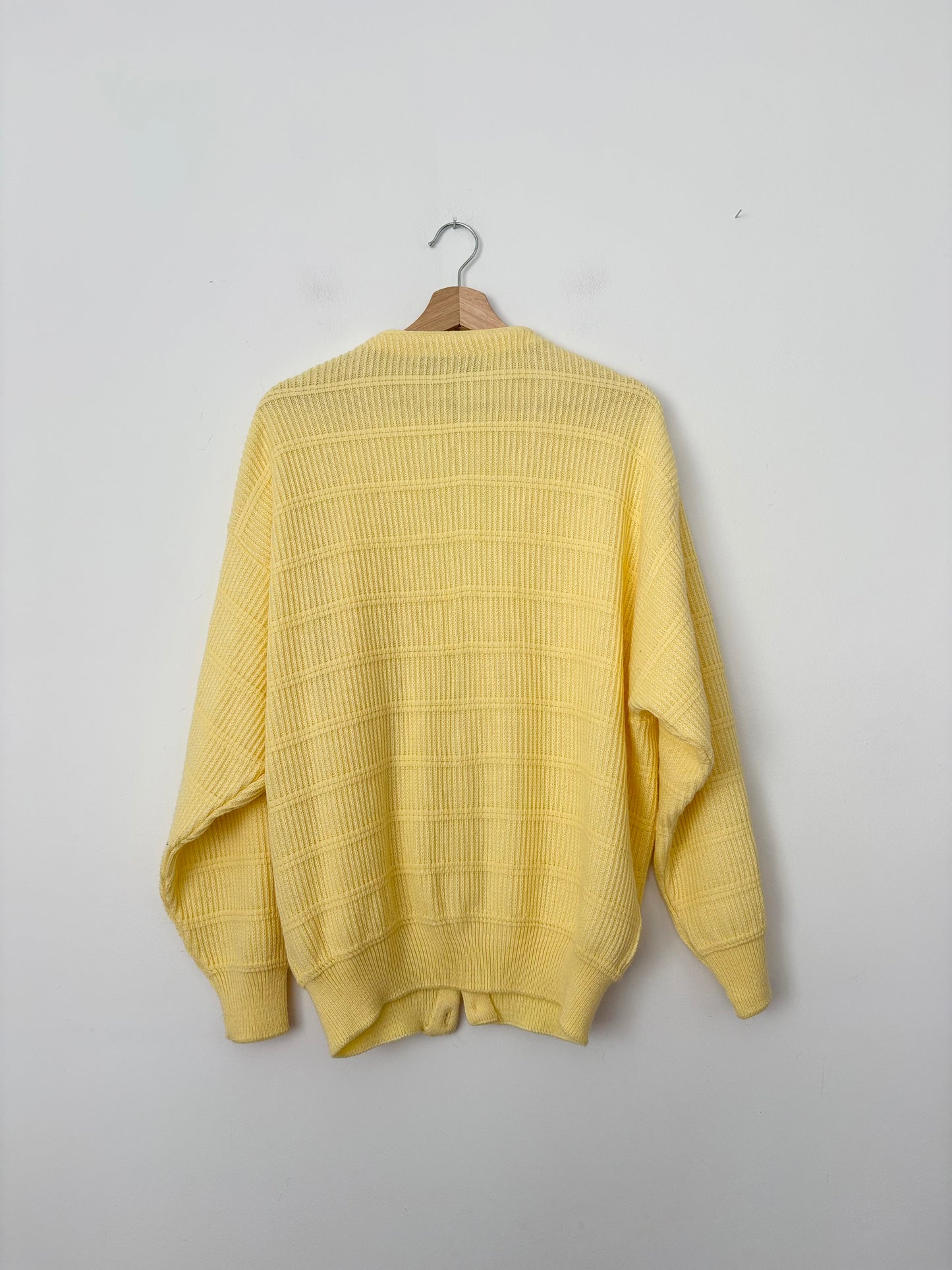 Vintage butter yellow knit cardigan L/XL