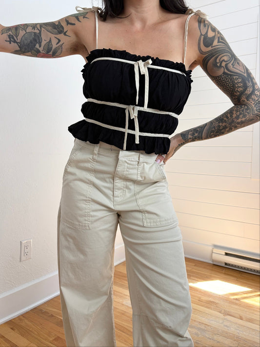 Thirty thirty ruched crop trop Medium