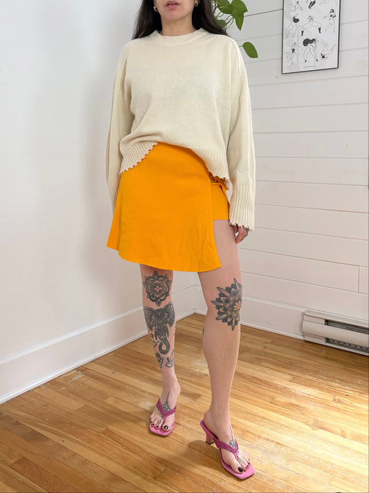 Sandro Paris ribbed knit mini skirt Large