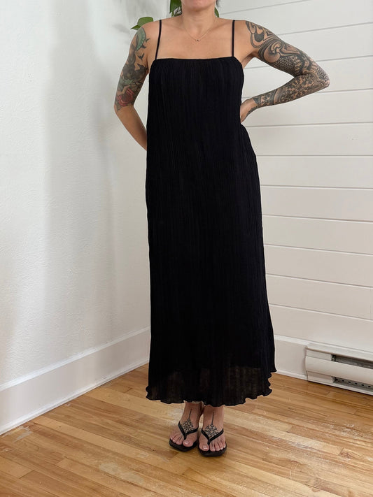Robe plissée Goldie noire Madewell taille M