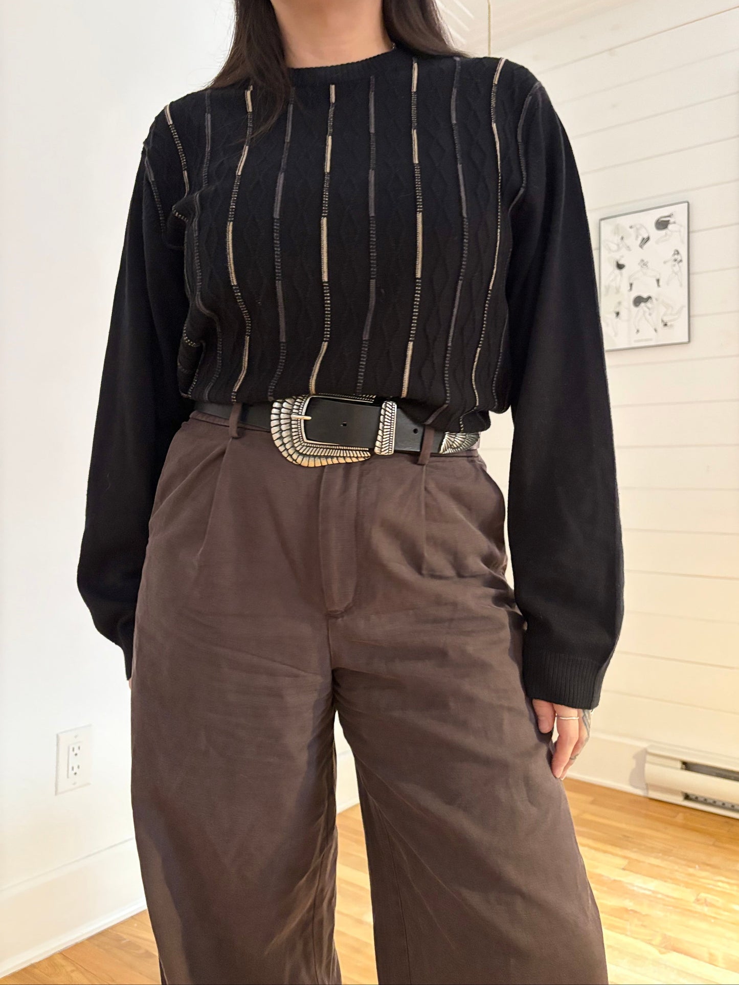 Vintage Pronto Uomo cable knit sweater M/L