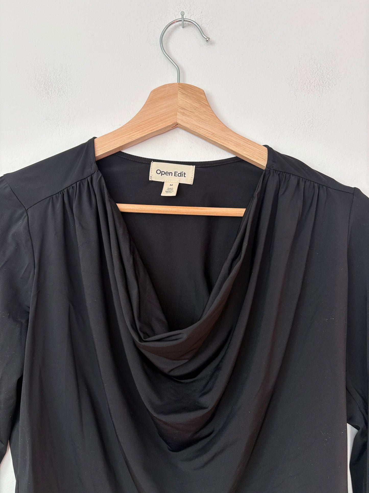 Open Edit cowl neck long sleeve crop top Medium