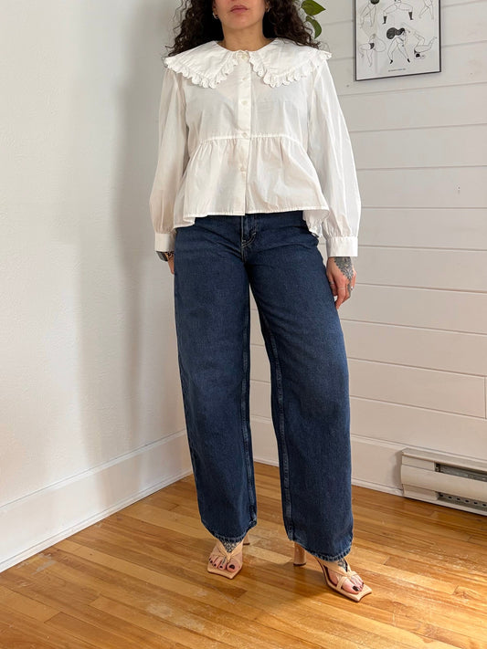 Zara peter pan collar blouse Large