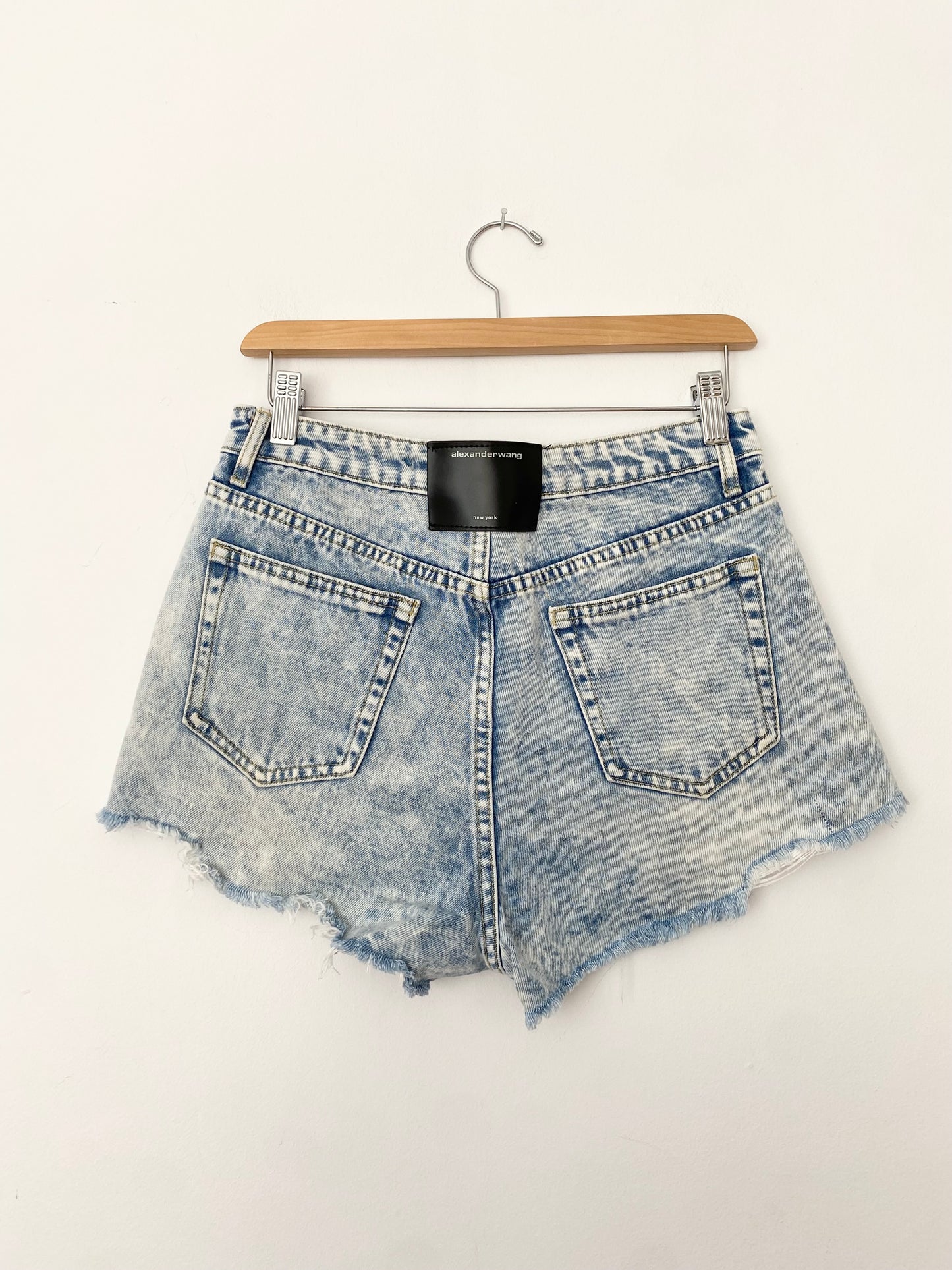 Alexander Wang bite high rise denim shorts W28