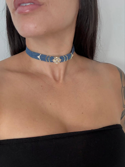 Noir NYC Garland denim choker