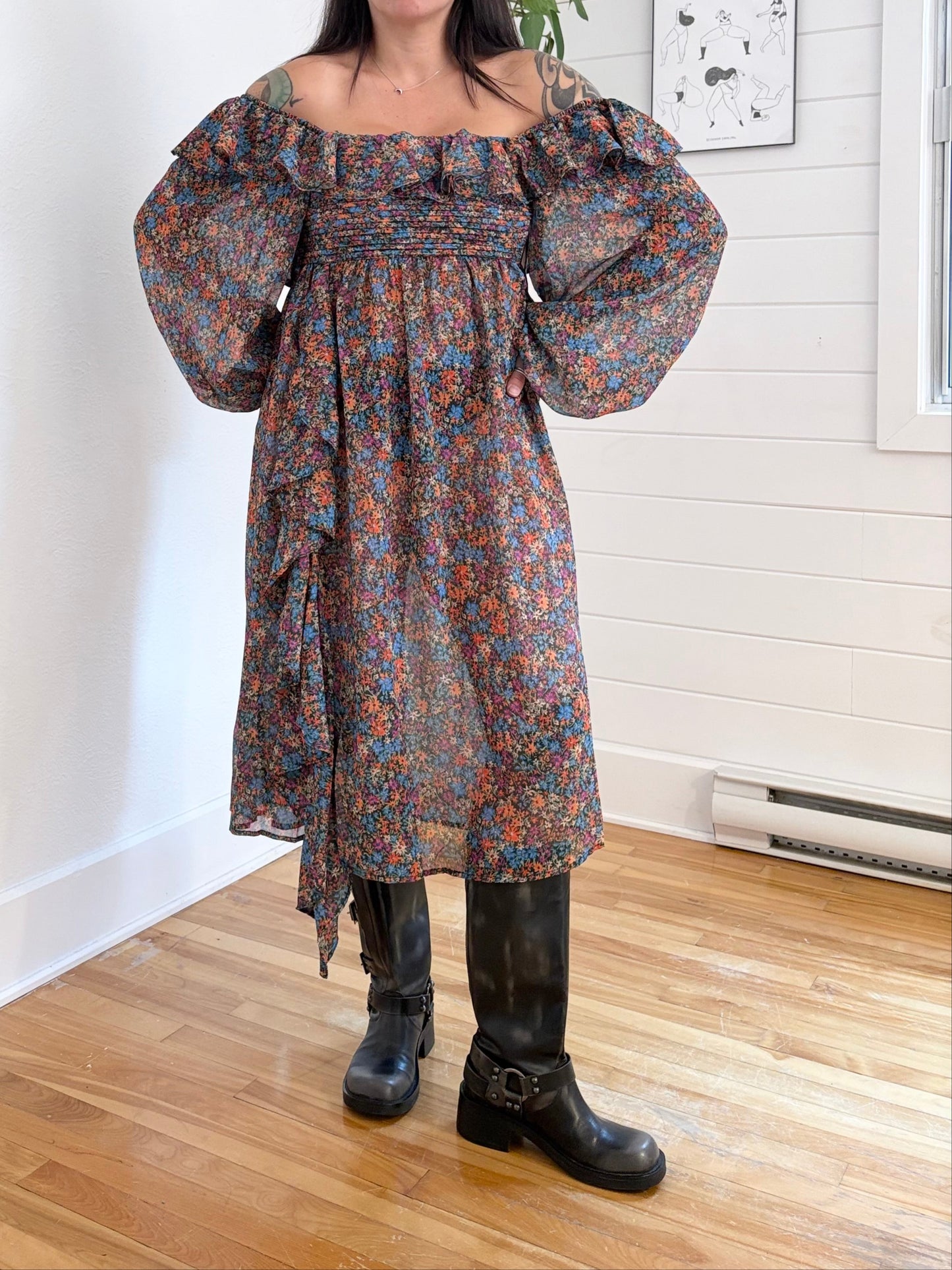 Robe midi à imprimé fleuri Brittany For Love & Lemons Small