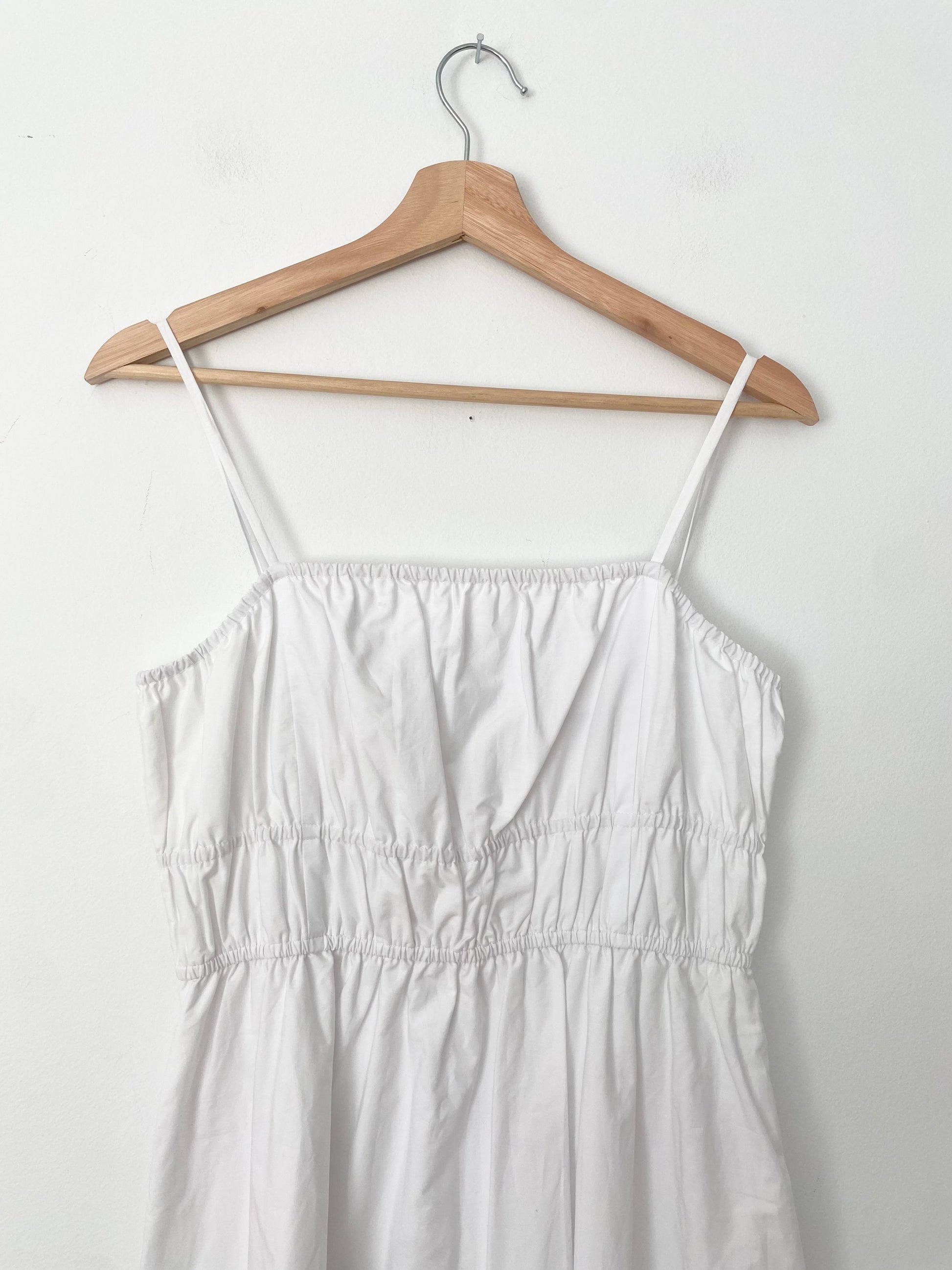 madewell embroidered tank midi dress in poplin NWT Madewell Poplin Embroidered Tank Midi Dress in White Size 0