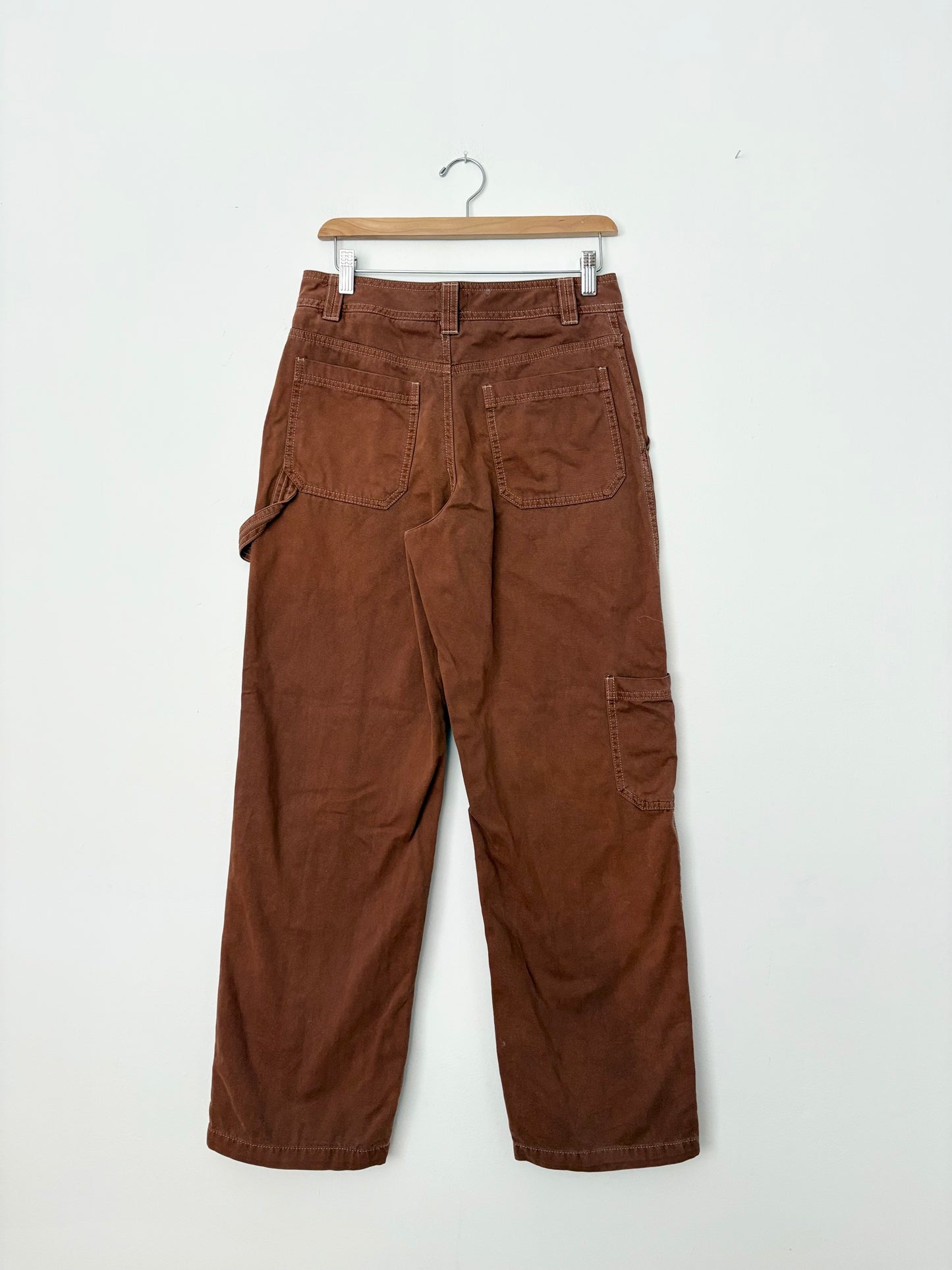 Pantalon cargo marron à jambes larges Sun Deh, taille M