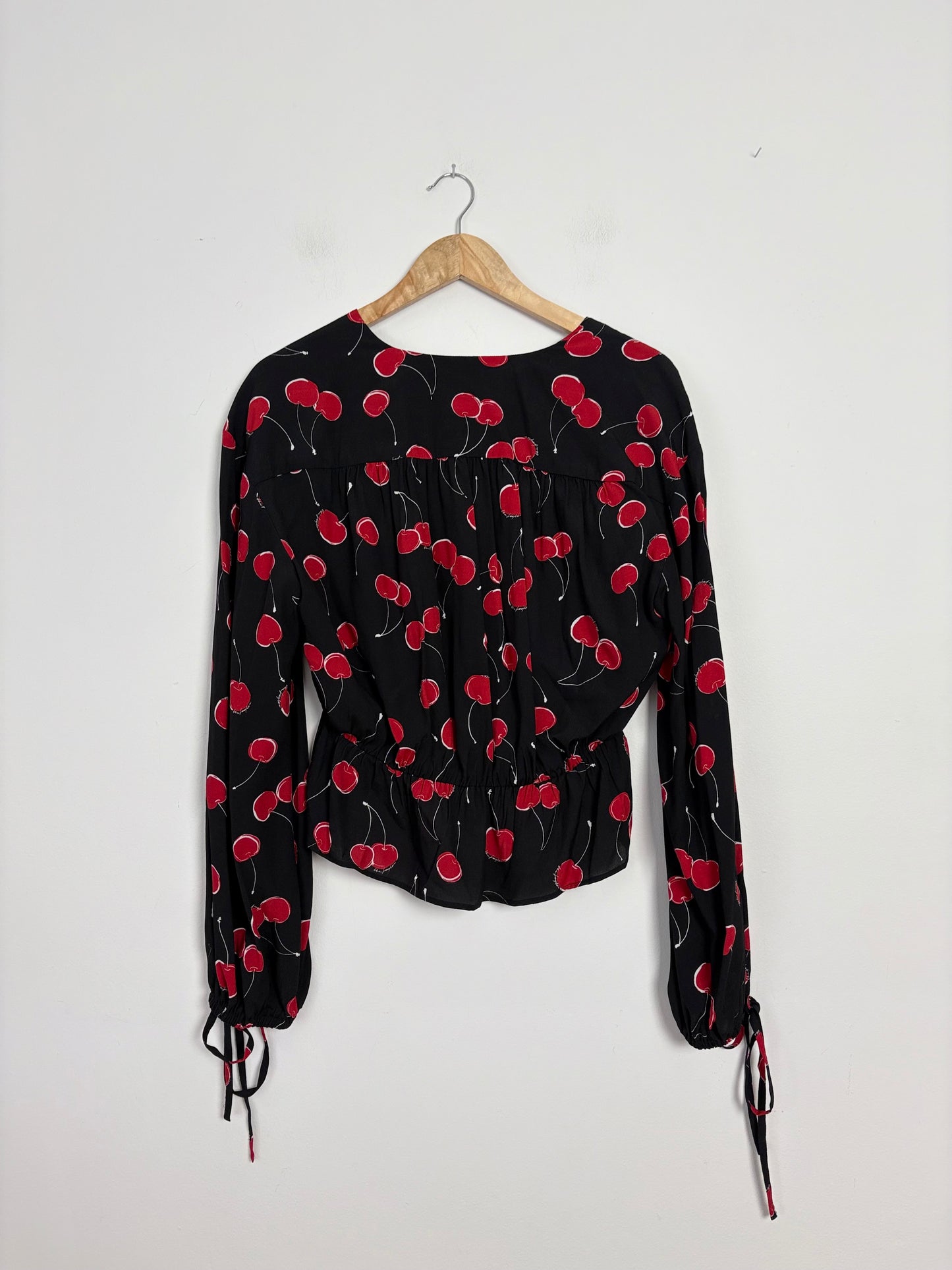 The kooples cherry printed crop blouse M/L