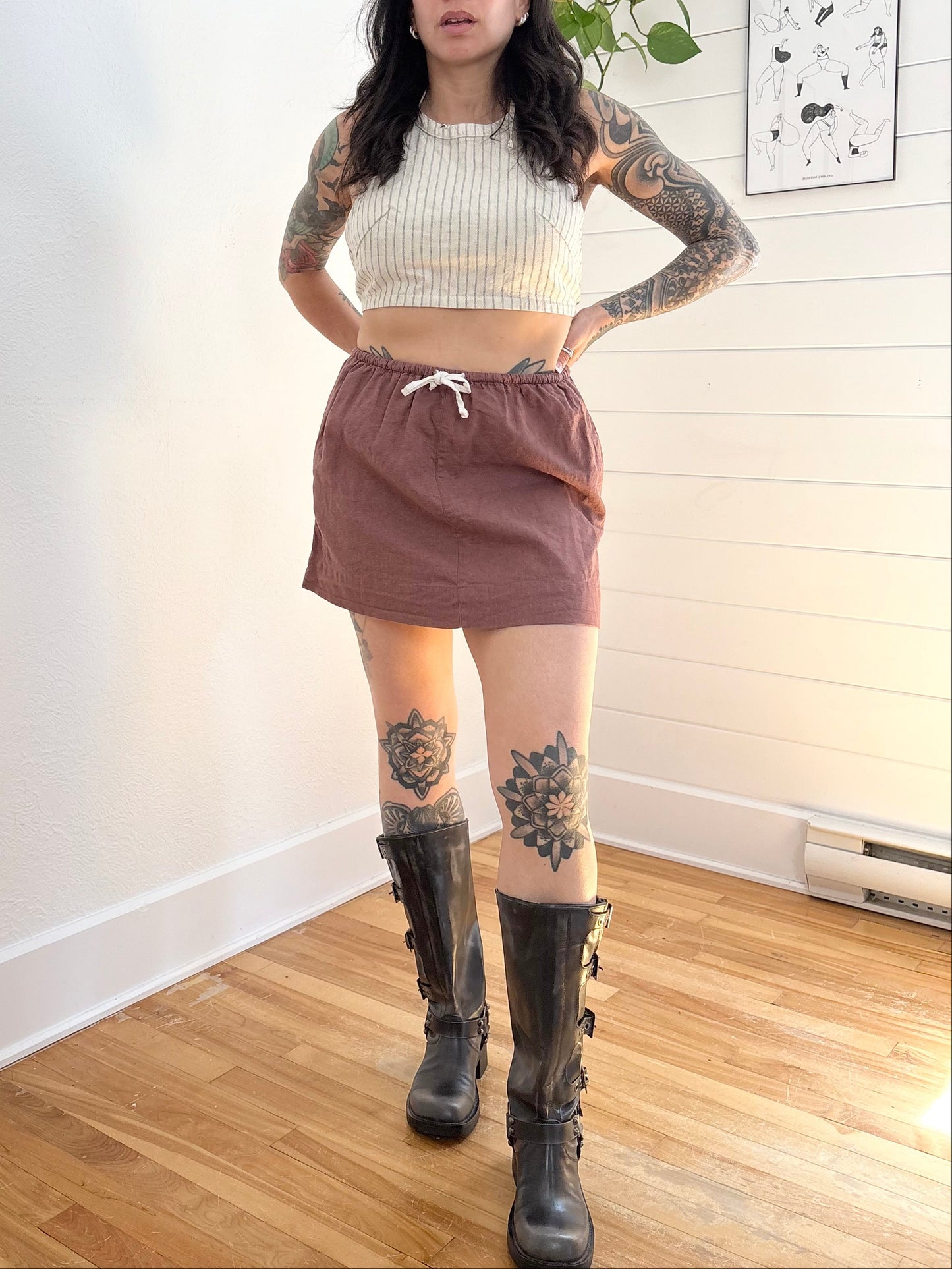 Mini-jupe en lin mélangé Free People T/M