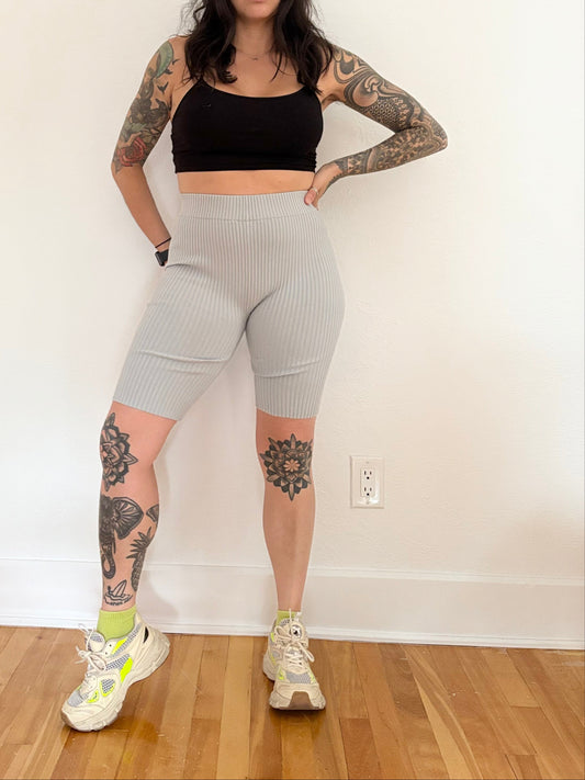 Lunya cozy cotton blend ribbed bike shorts S/M