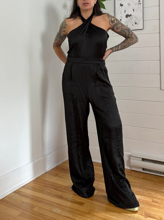 Paige Alimara wide leg satin jumpsuit Large