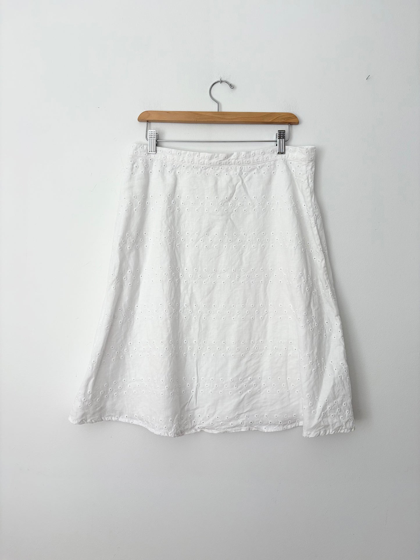 Everlane la jupe en lin à œillets Taille L