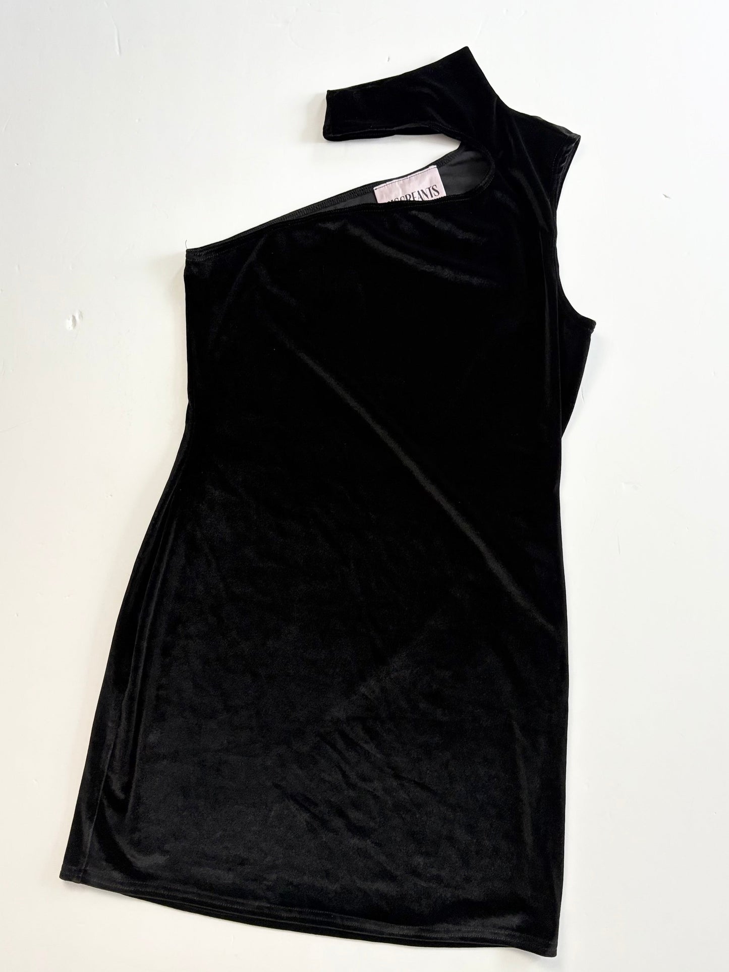 Robe Gina en velours asymétrique à une épaule, taille L/XL