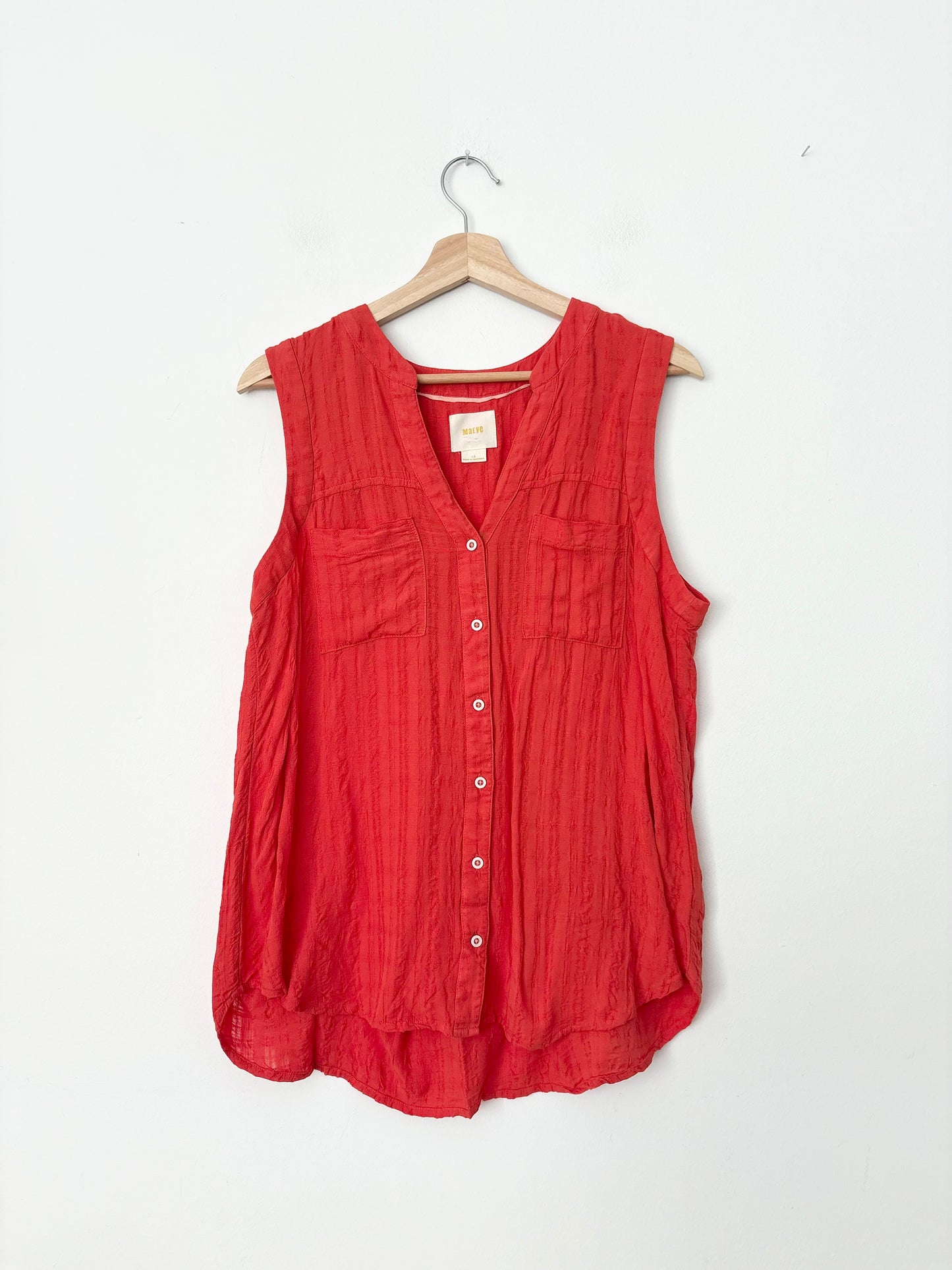 Anthropologie Maeve sunseeker textured sleeveless blouse Large