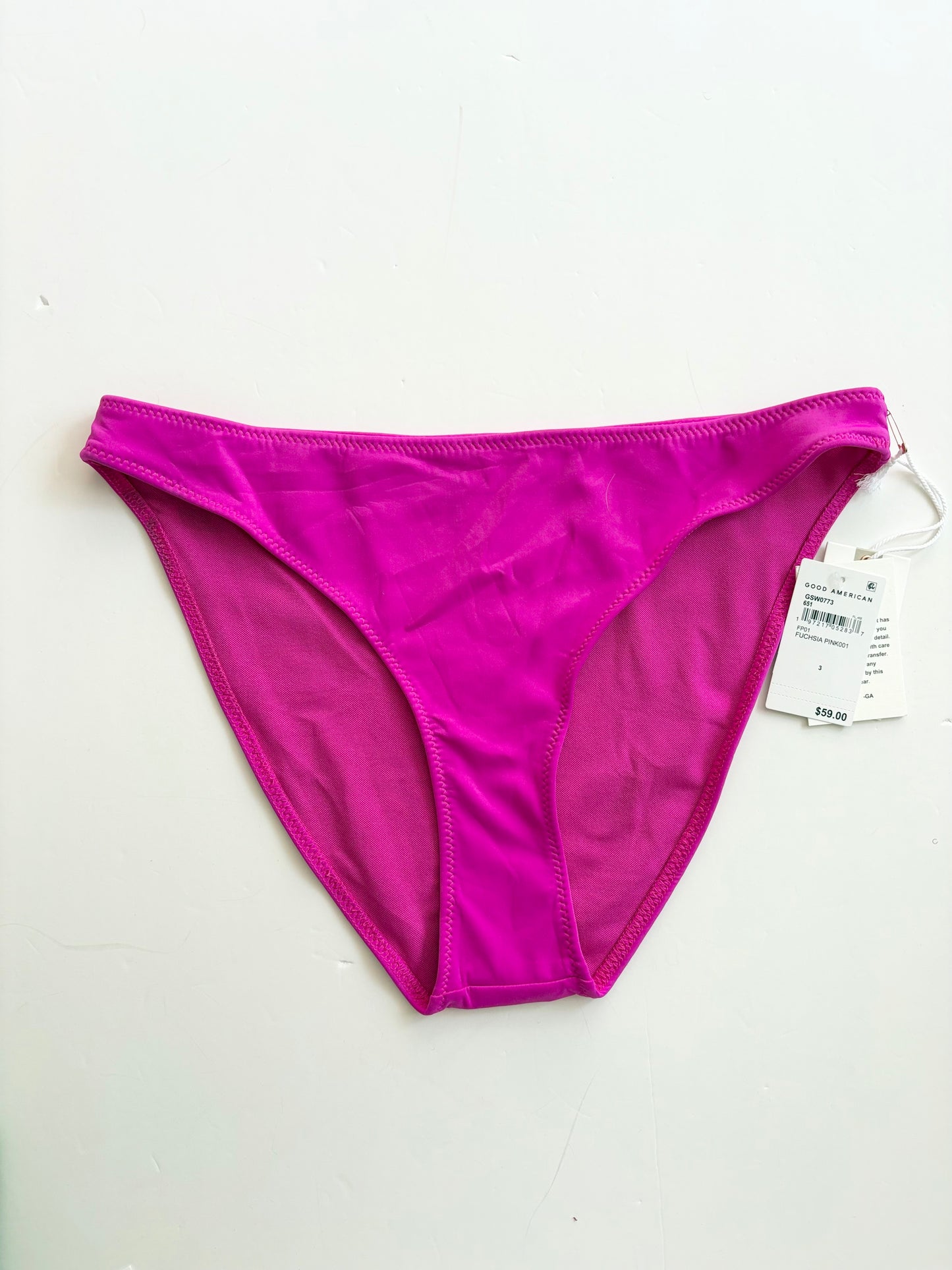 Bas de maillot de bain échancré fuchsia Good American Taille L