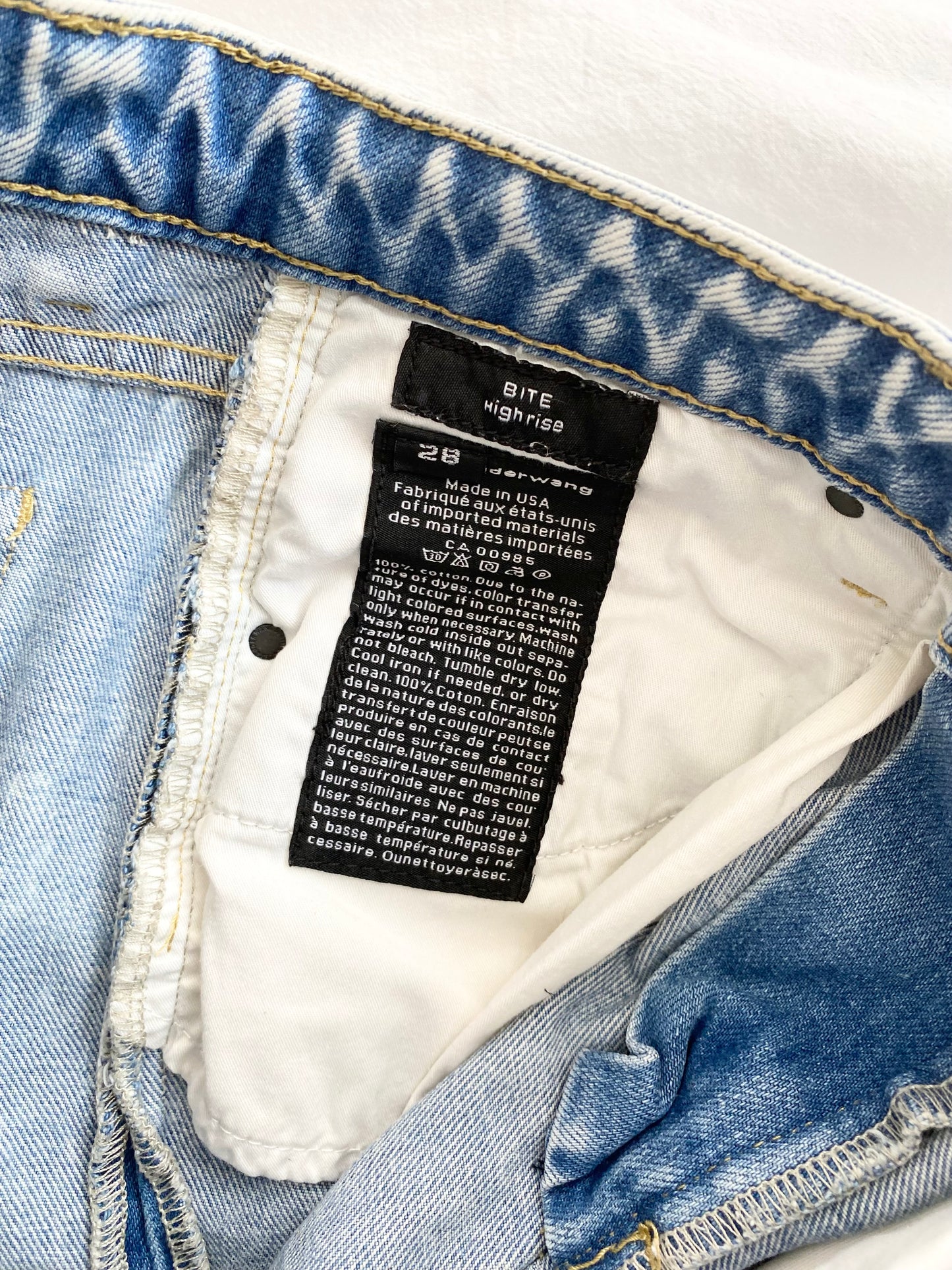 Alexander Wang bite high rise denim shorts W28