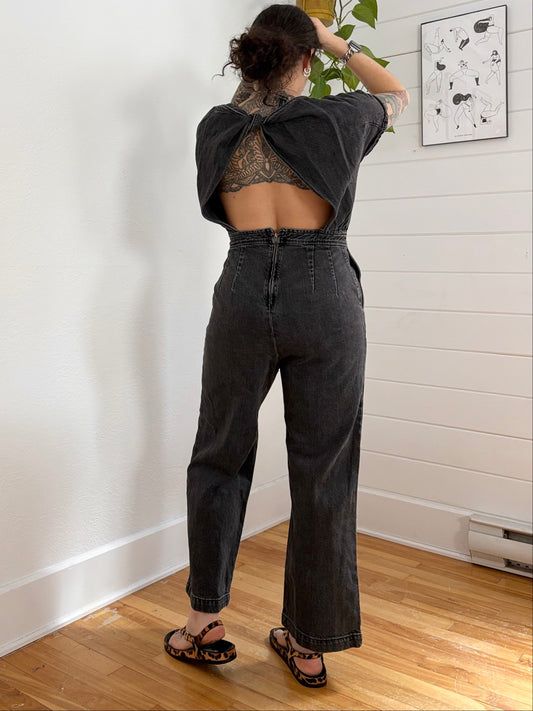 Rachel Comey tie back denim jumpsuit S/M