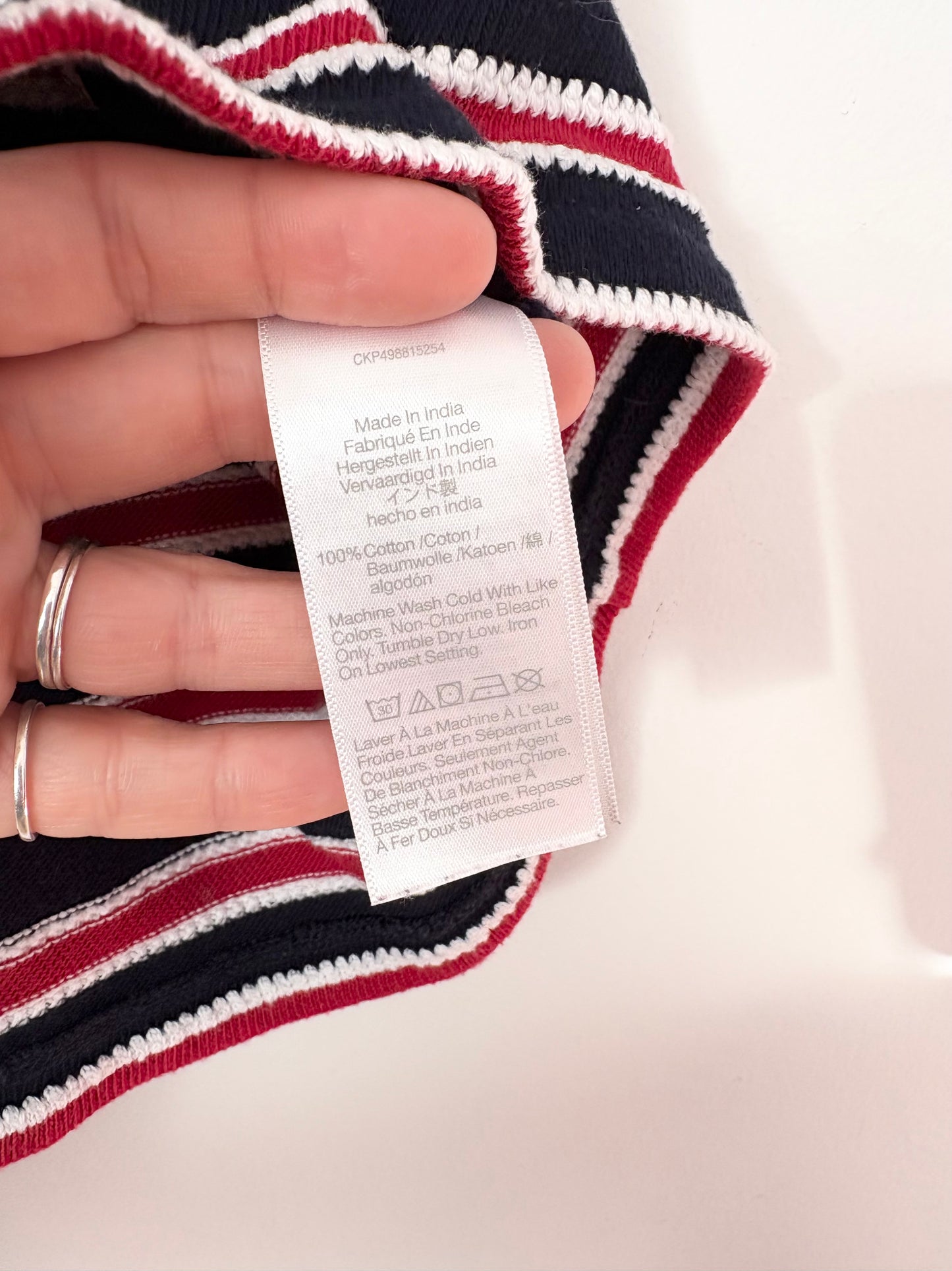 Madewell relaxed V neck polo shirt in stripe Small