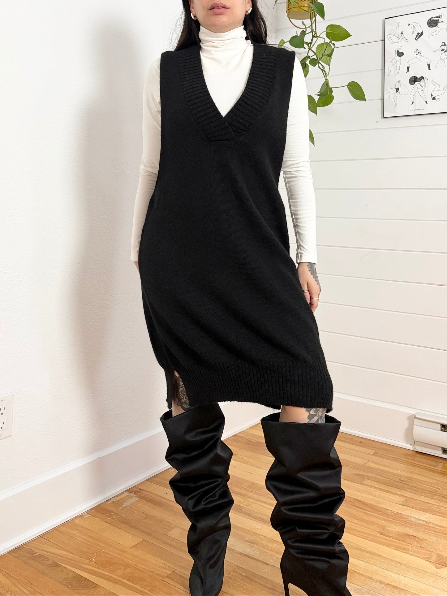 Robe tablier Sita Murt en laine mélangée, taille moyenne