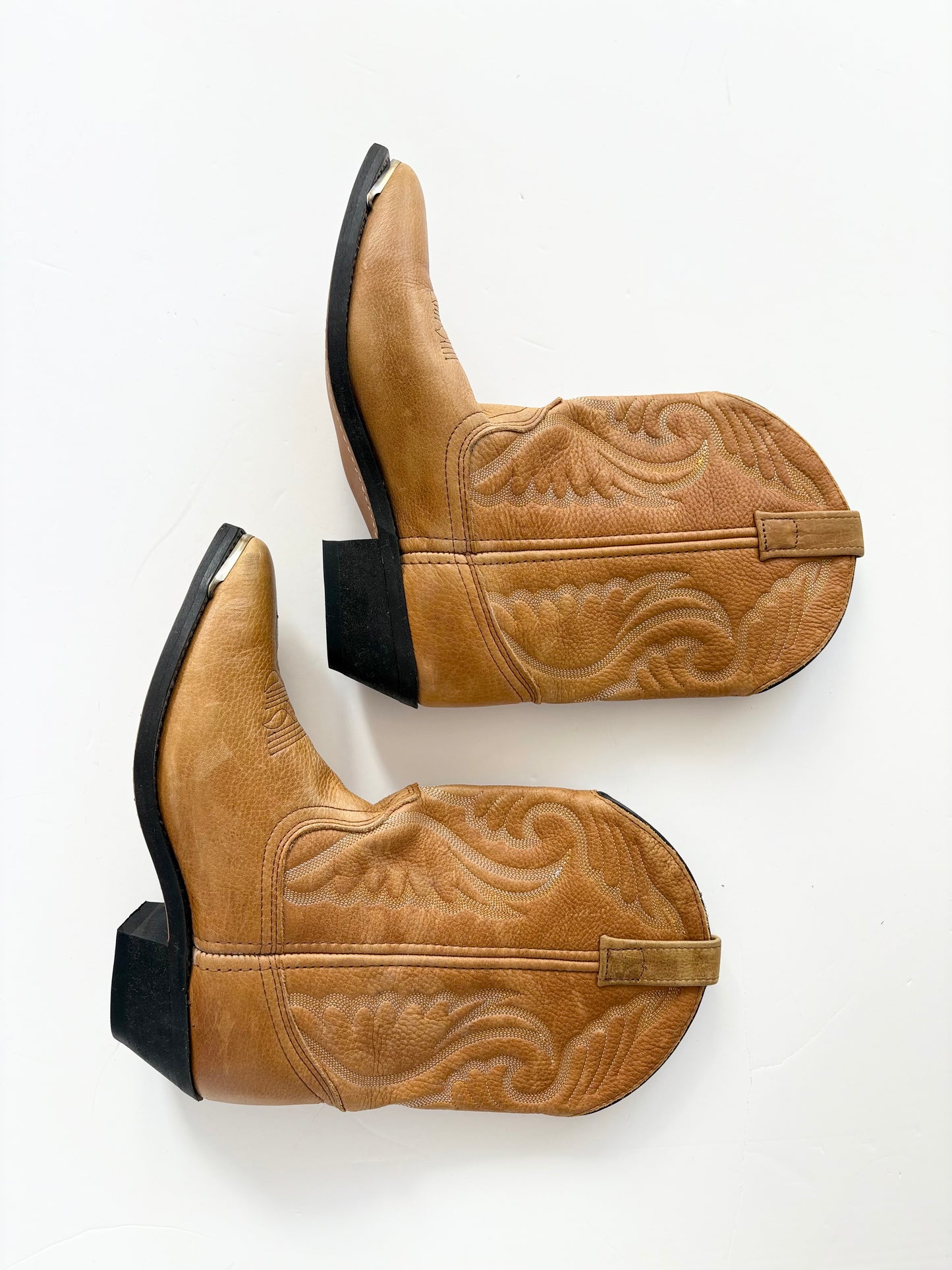 Y2K genuine leather cowboy boots US7.5