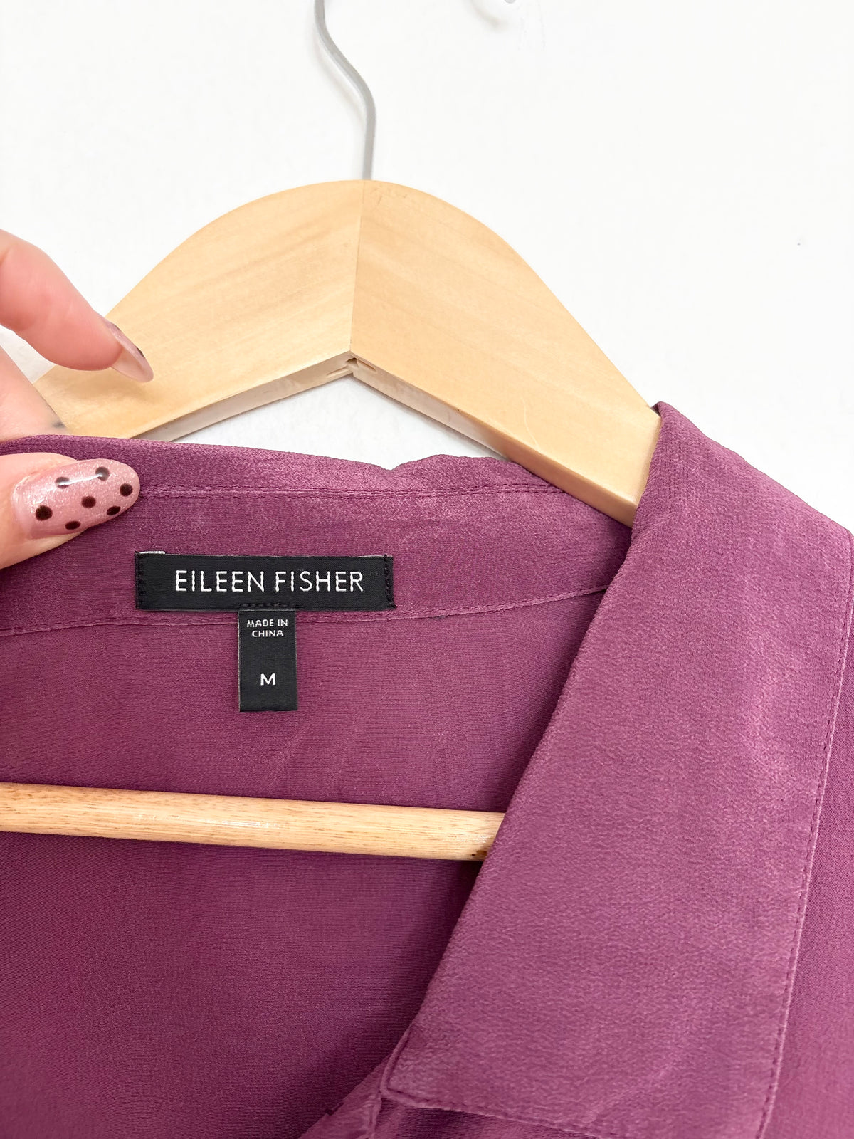 Eileen Fisher silk button up shirt Medium
