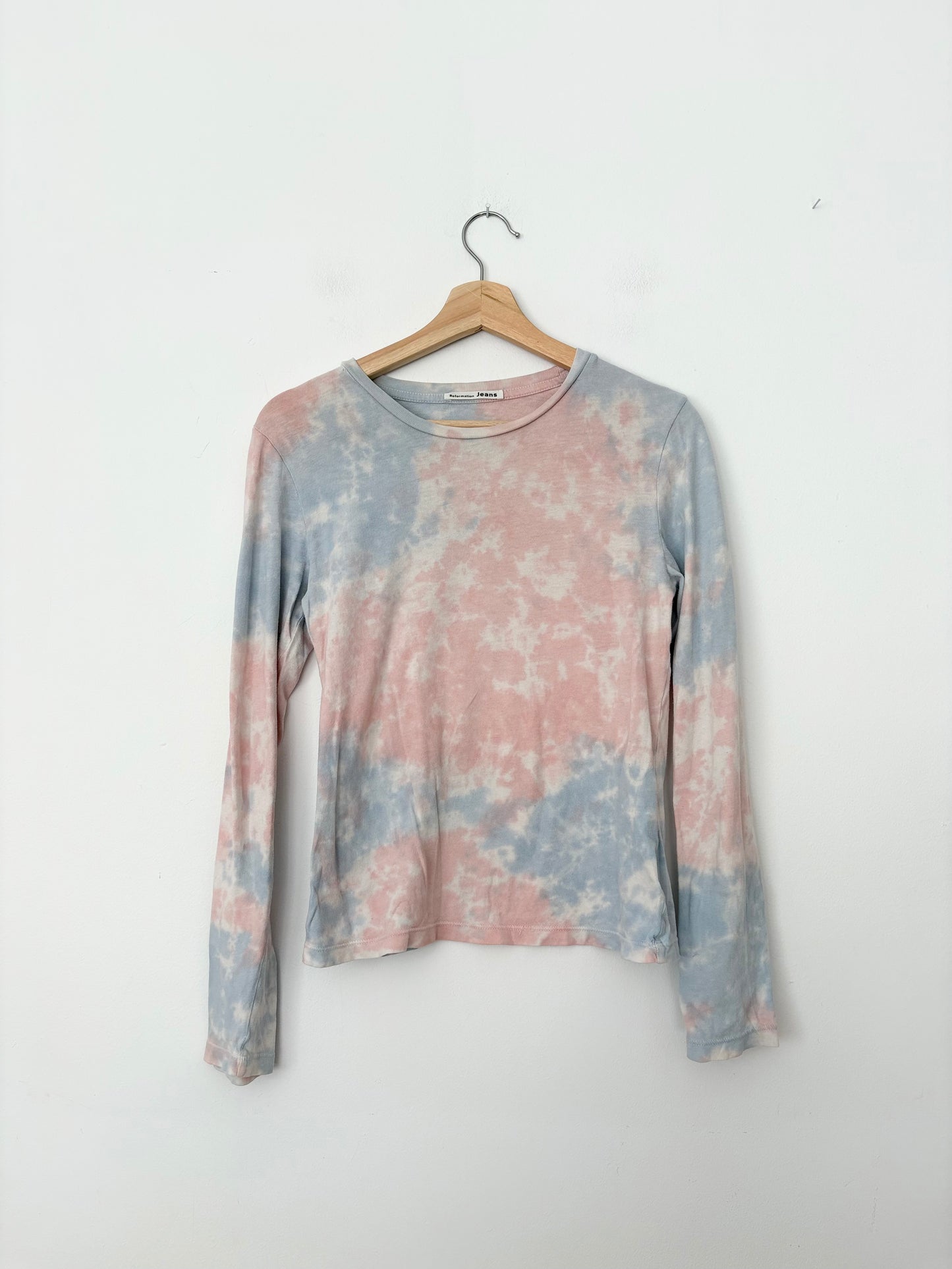 Reformation jeans Eddie tie dye long sleeve tee XS/S