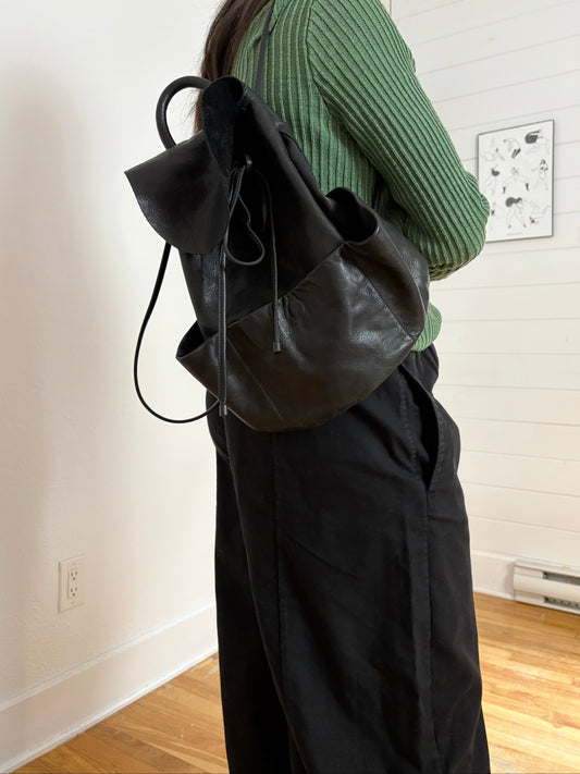 COS unstructured leather backpack