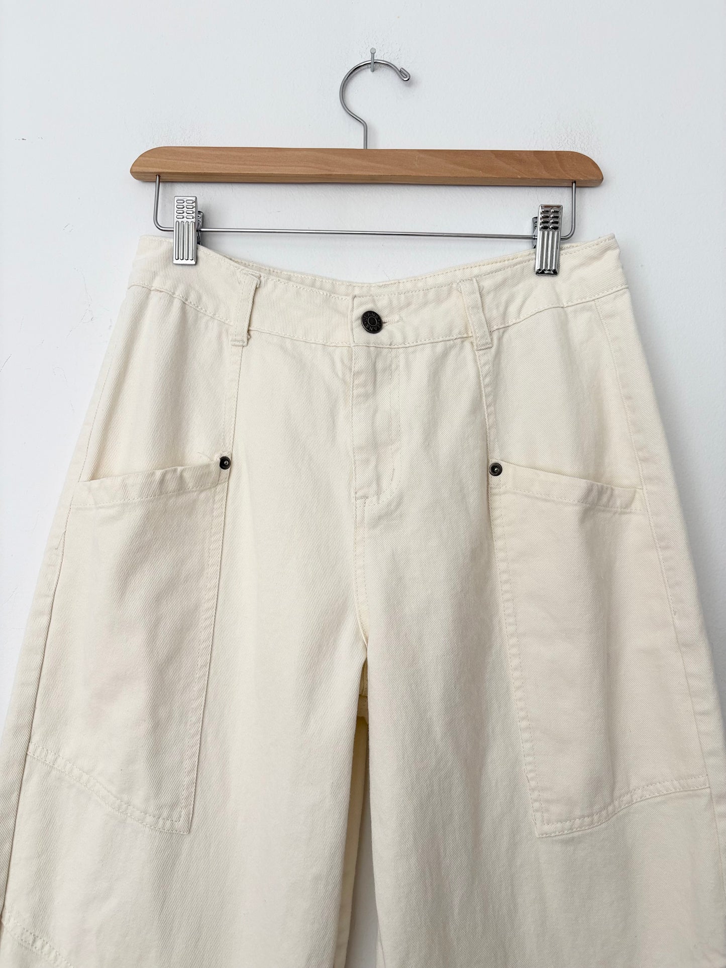 Livom white utility balloon pants W27