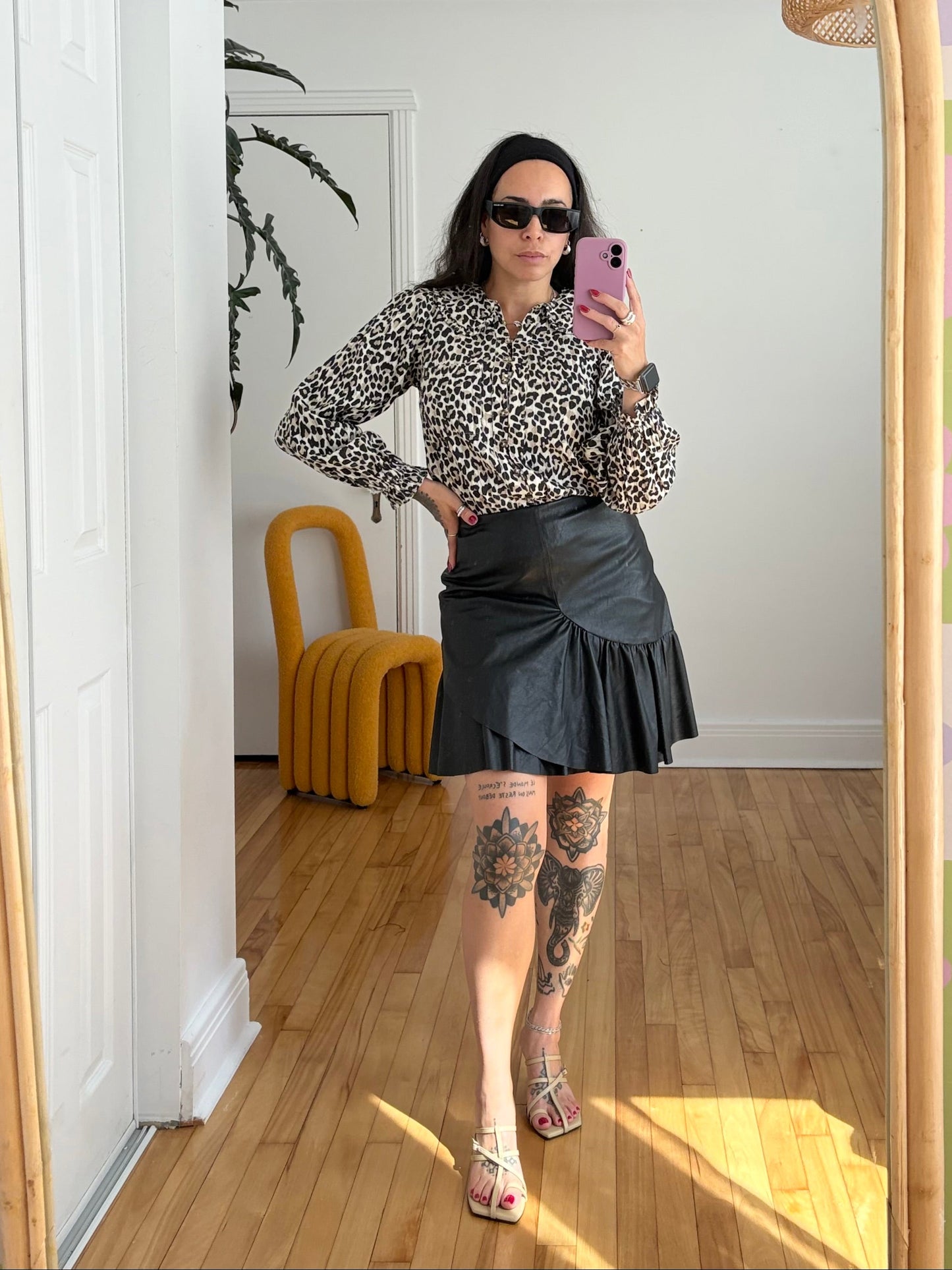 Rebecca Taylor vegan leather mini skirt W26/27