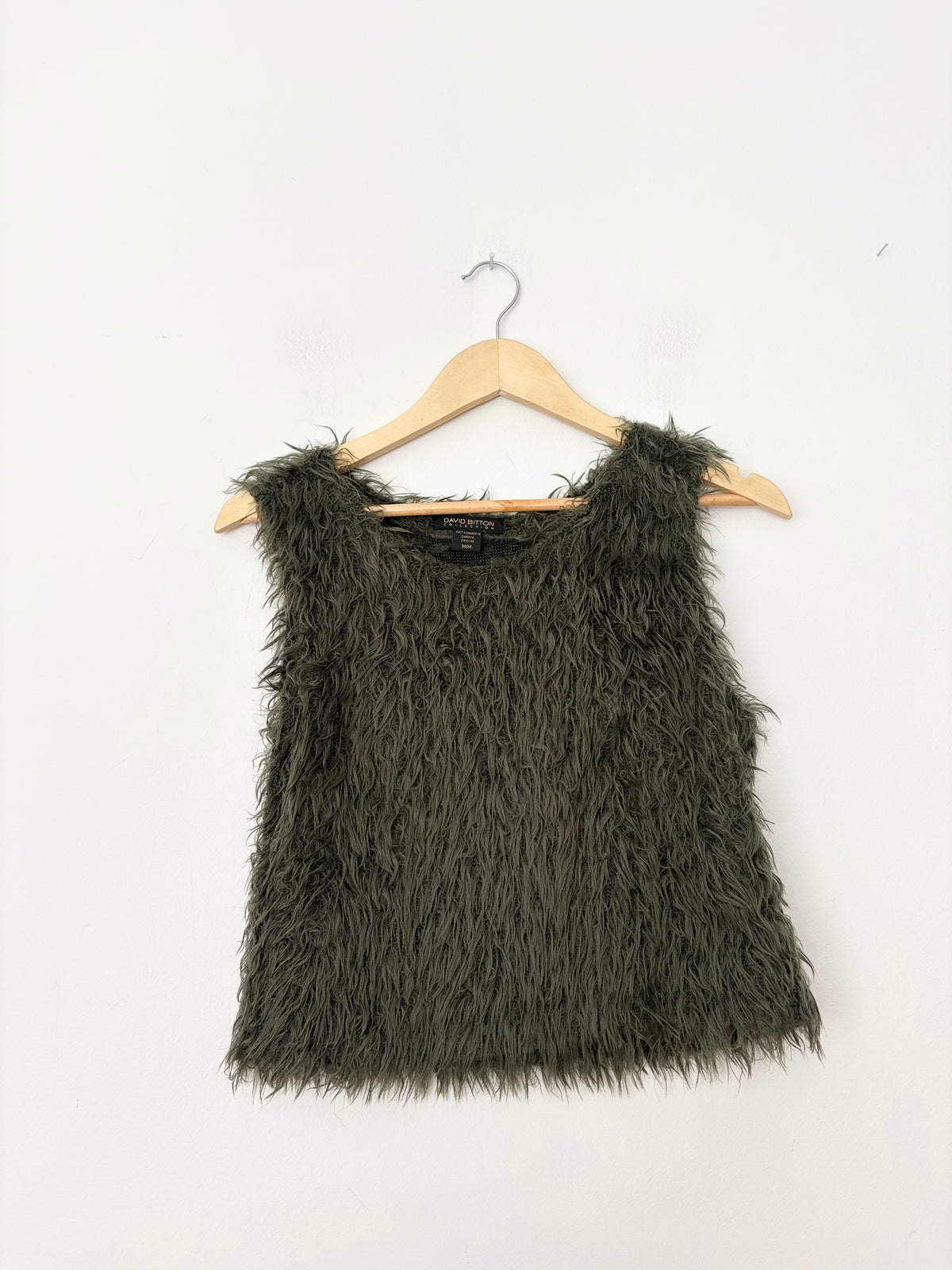 Y2K David Bitton shaggy tank top S/M