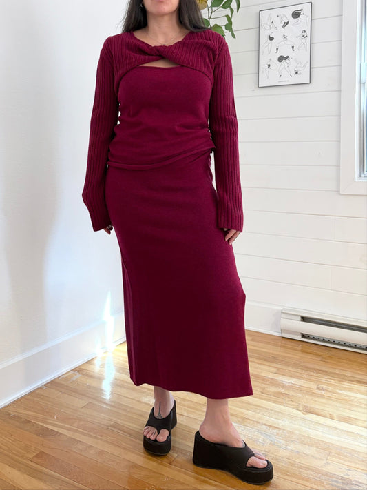 Marina Moscone cashmere two tier twisted sweater Large