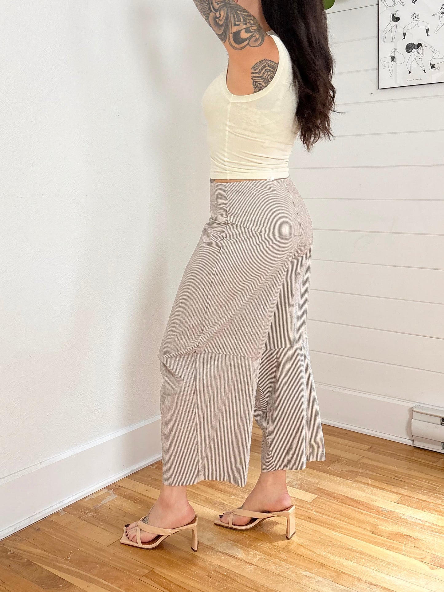 Lilith stripe barrel pants M/L