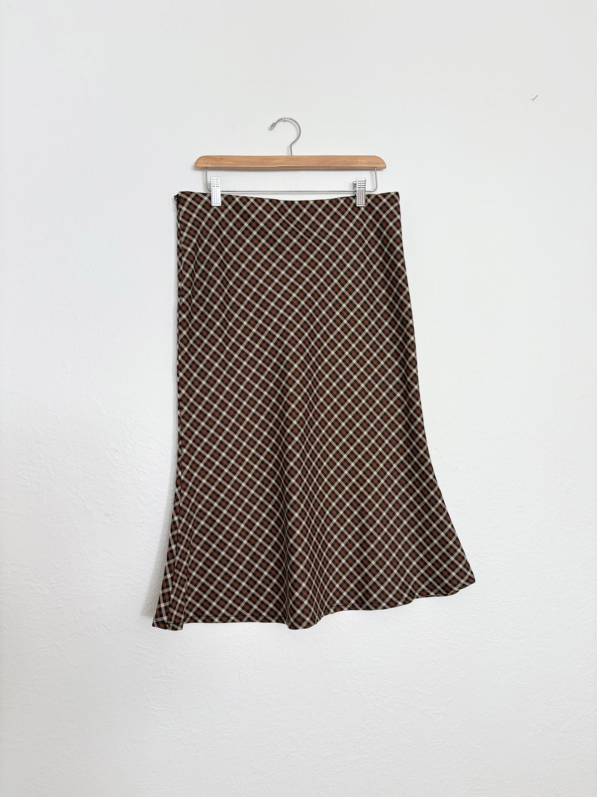 Vintage twik plaid midi skirt Large