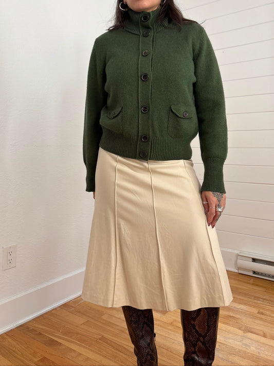 Cardigan Akris Punto en laine mélangée à col montant M/L