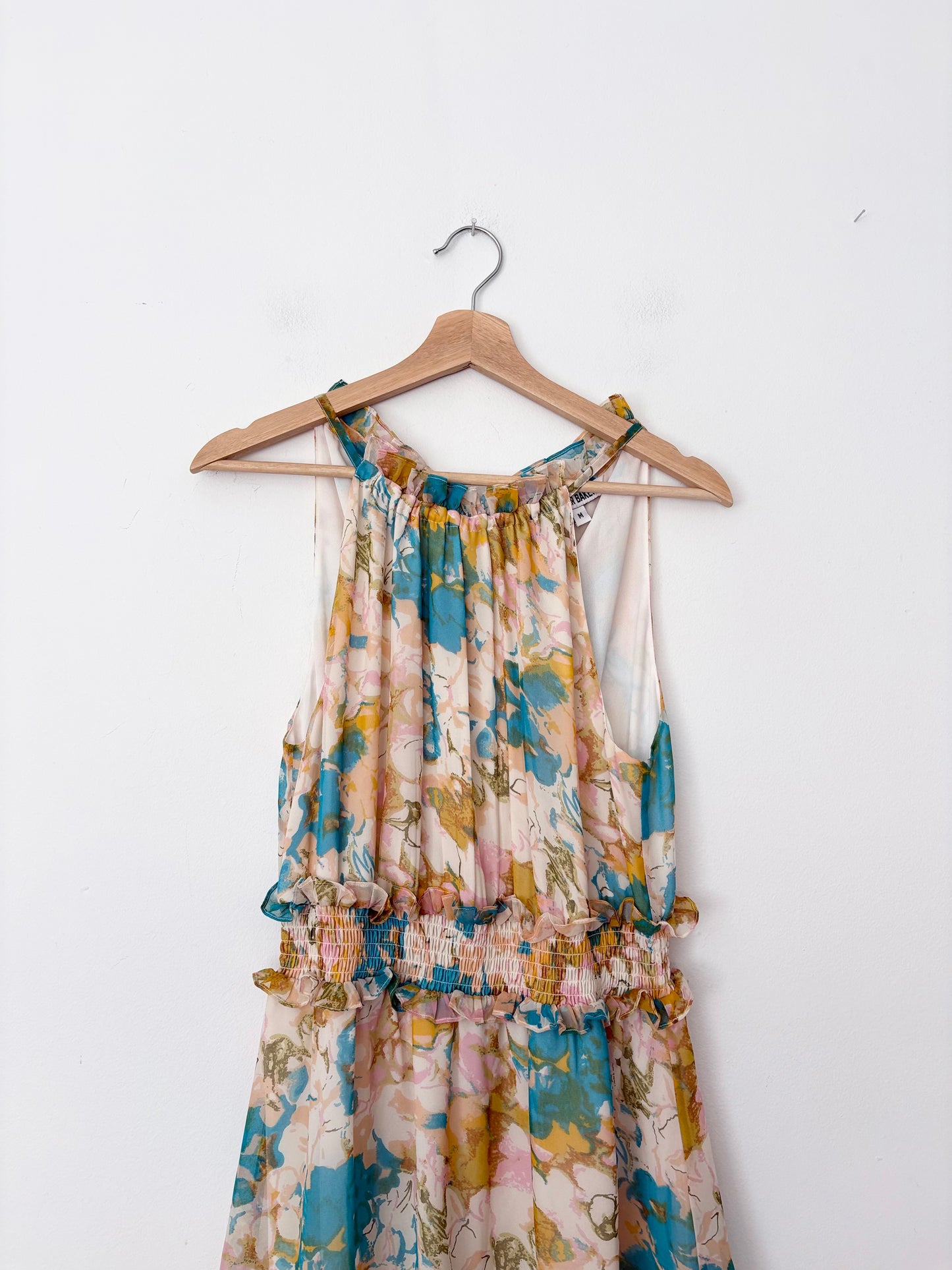 Walter Baker floral ruffle midi dress Medium