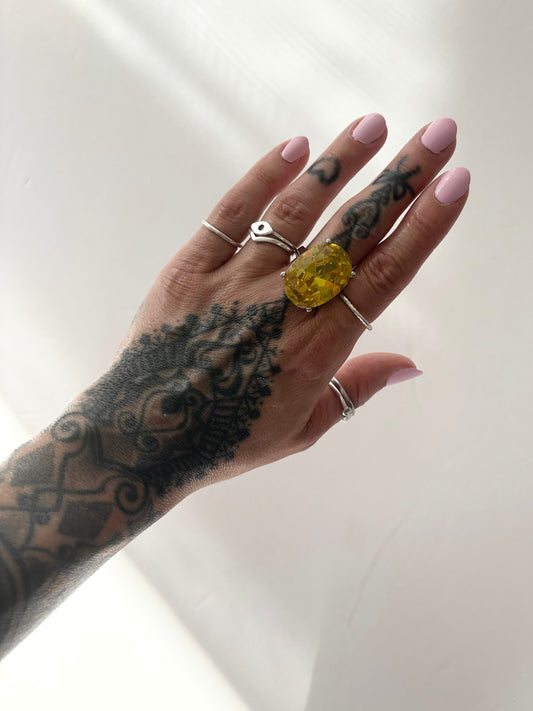 Noir NYC giant gemstone ring