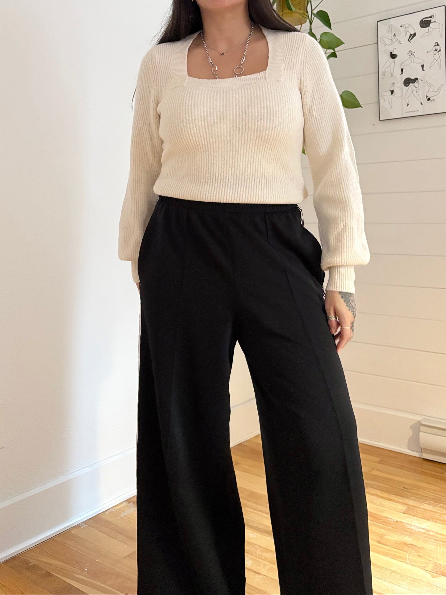 Pull Madewell Melwood à col carré en laine mélangée, tailles XS à M