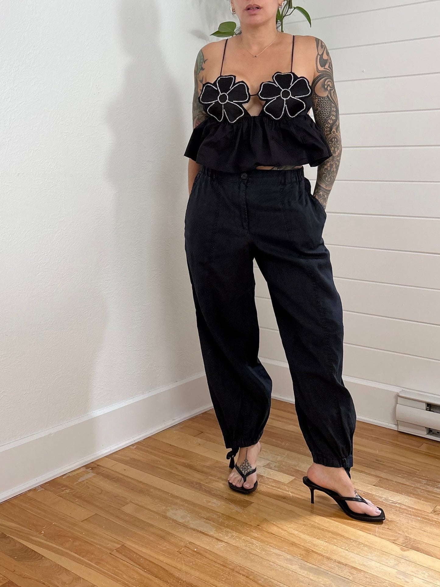 Zara pantalon ballon en lin à nouer Taille M