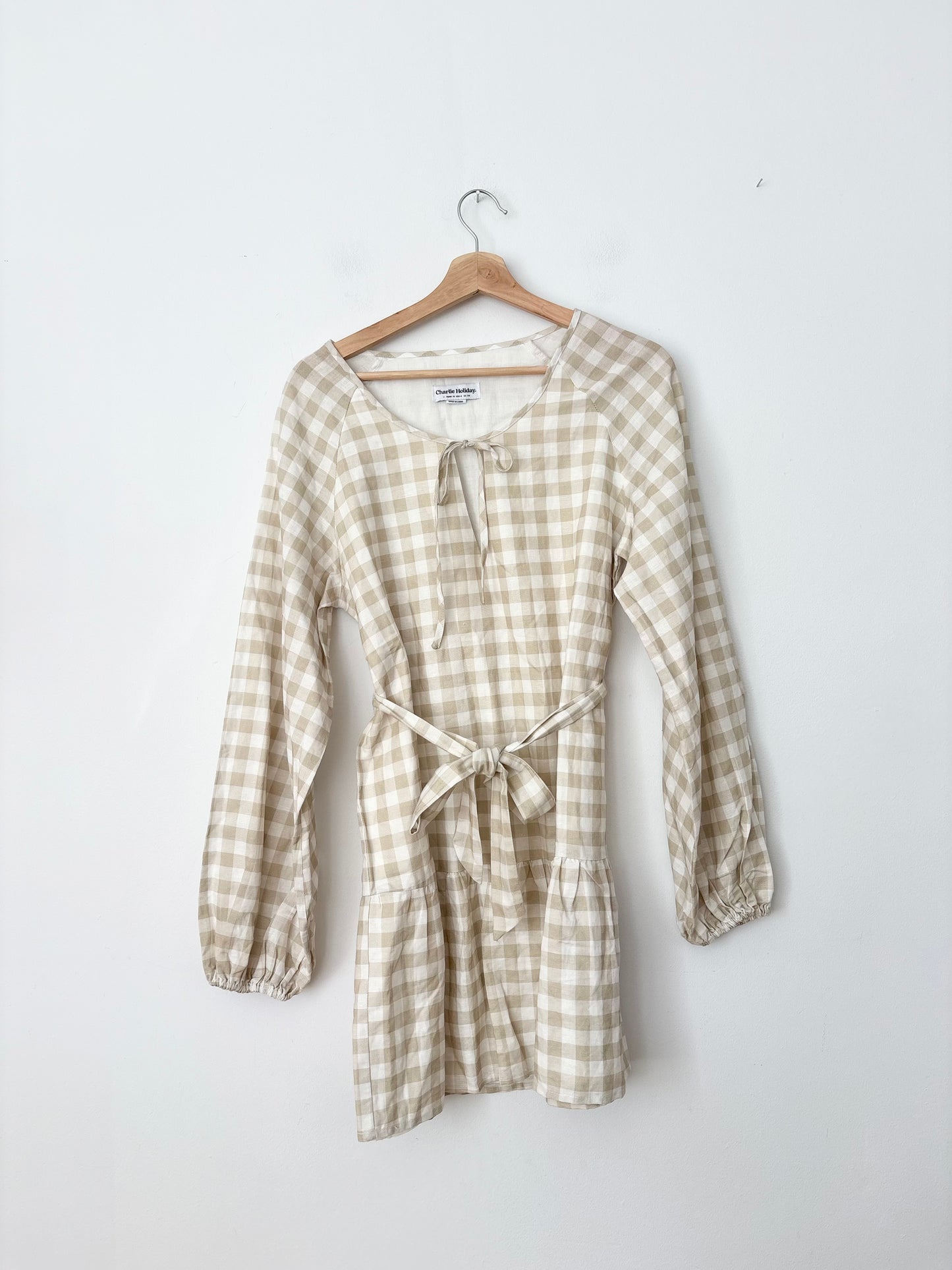 Robe Charlie Holiday Lola en lin mélangé à carreaux vichy, taille moyenne