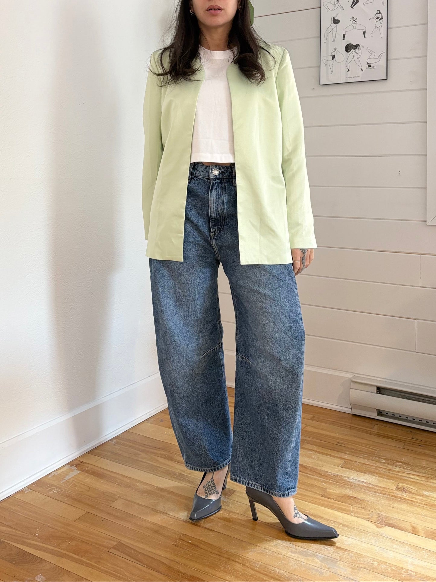 Blazer structuré en satin Miscreants, taille L