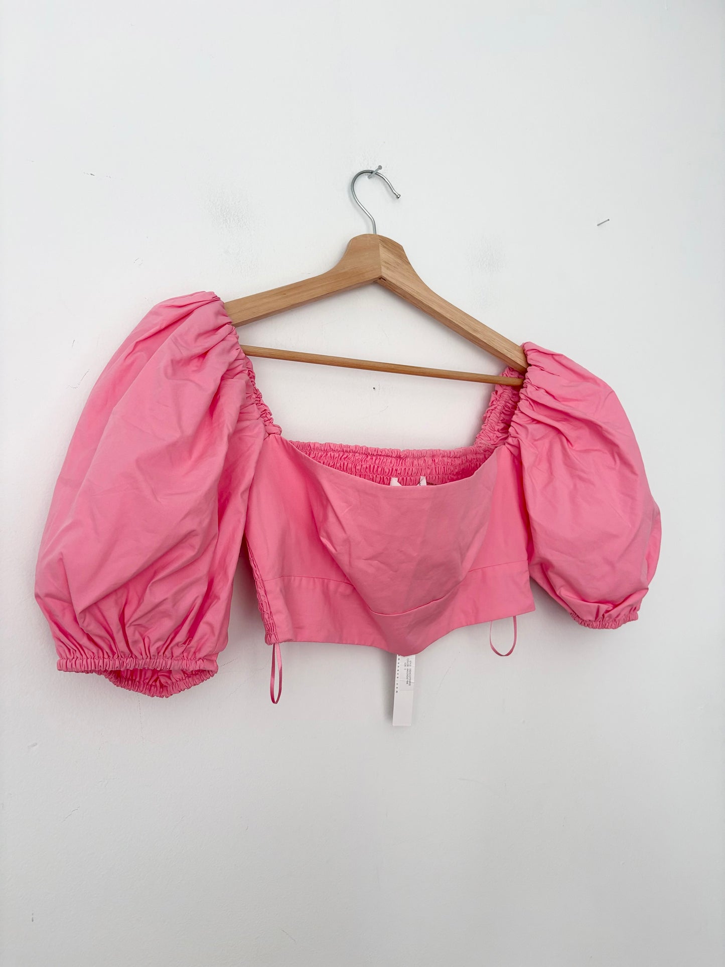 Susana Monaco poplin puff sleeve crop top Small